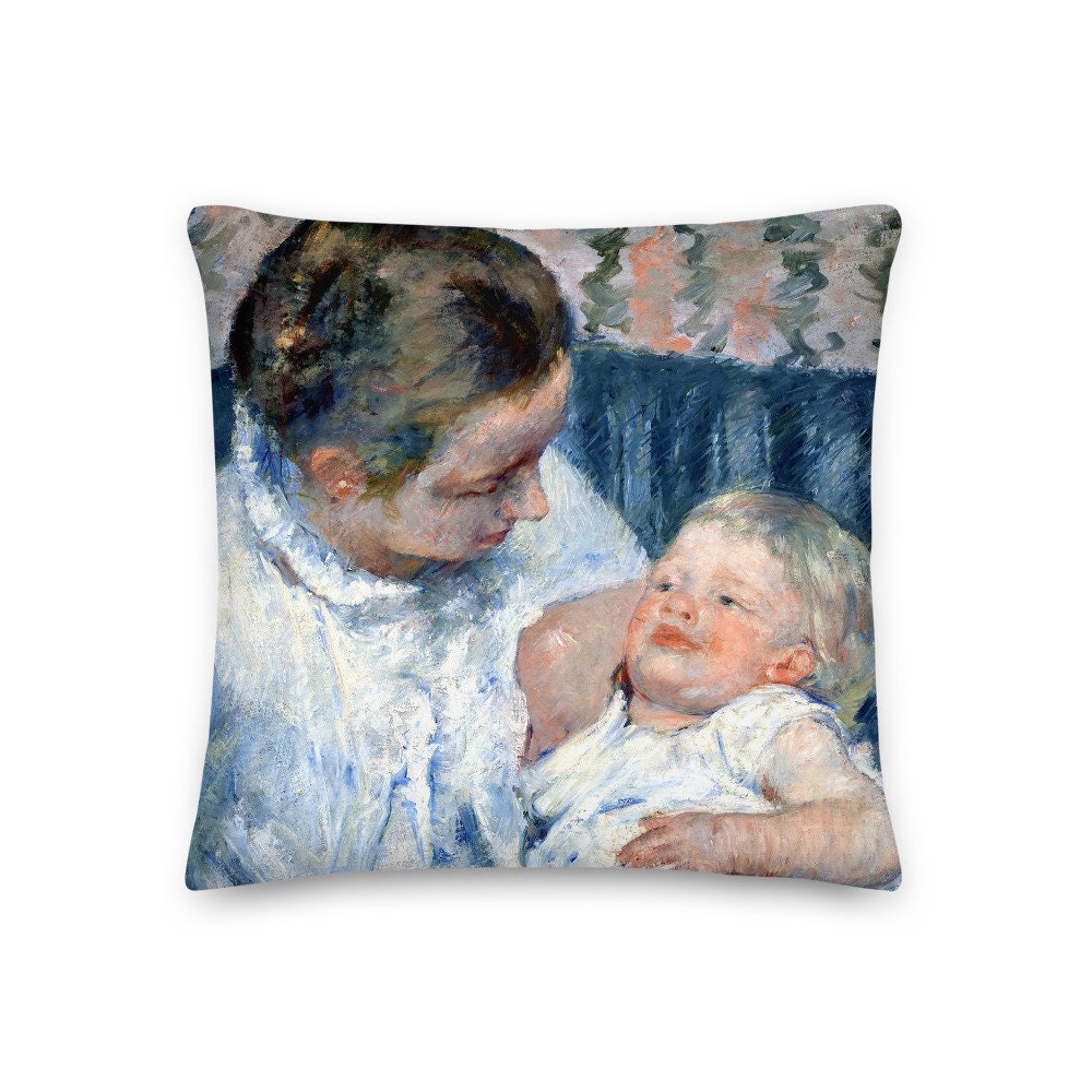 Coussin Décoratif Mary Cassatt Mère S'apprêtant à Laver Son Enfant Endormi