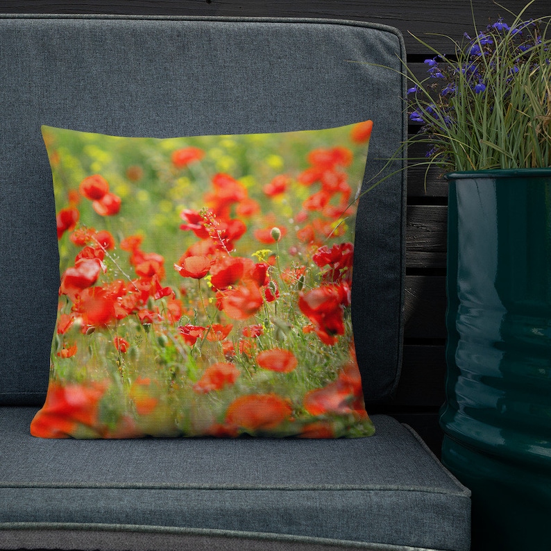 Decorative Cushion / Pillow Field of poppies image 5