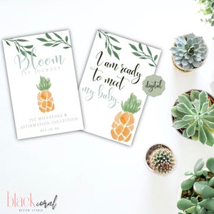 Cartes d’étape de fertilité FIV imprimables numériques | Cadeau FIV | Cartes d’étape d’ananas Boho | Cartes Instagram numériques de FIV Affirmations de FIV
