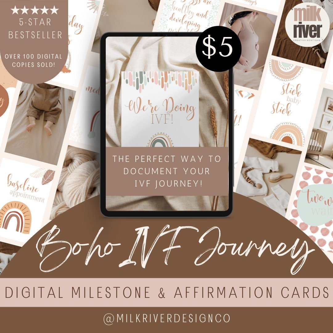 Digital Printable IVF Fertility Milestone Cards | Ivf Gift | Boho ...