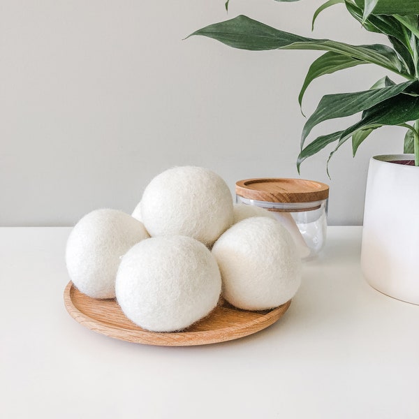 Organic Wool Dryer Balls | Set of 3 or 6 Wool Felt Dryer Balls