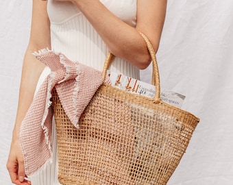 Handmade Straw Bag | Straw Beach Bag | Market Basket