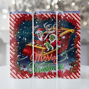Christmas Jack Skellington and grinch 20 oz tumbler