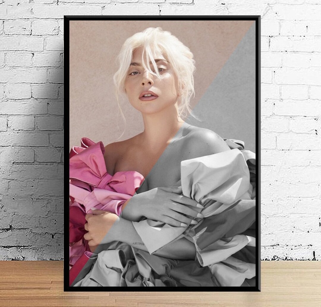 Lady Gaga Black and White Music Poster Canvas Painting Wall Art Poster