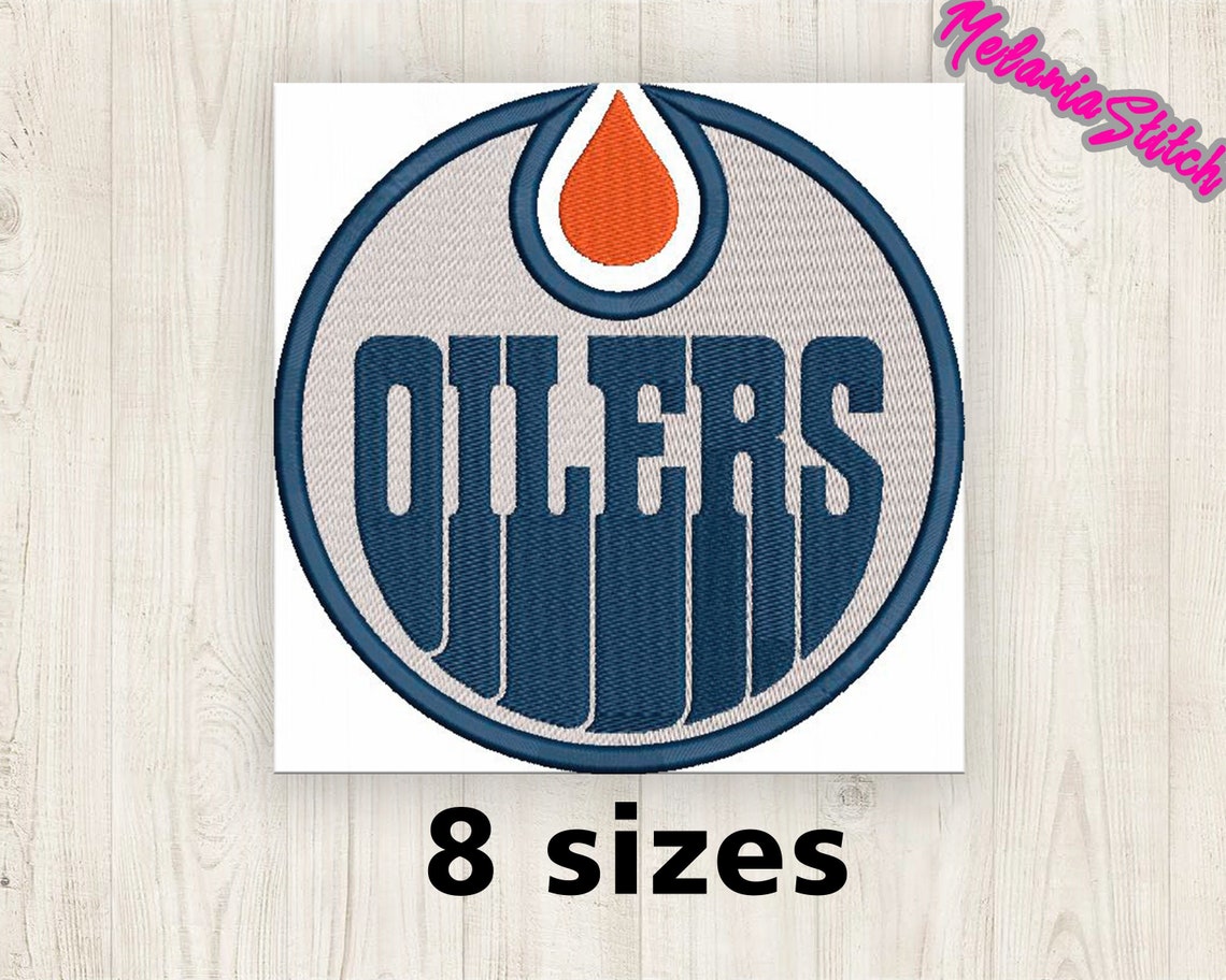 Edmonton Oilers NHL team Embroidery design. Hockey machine Etsy