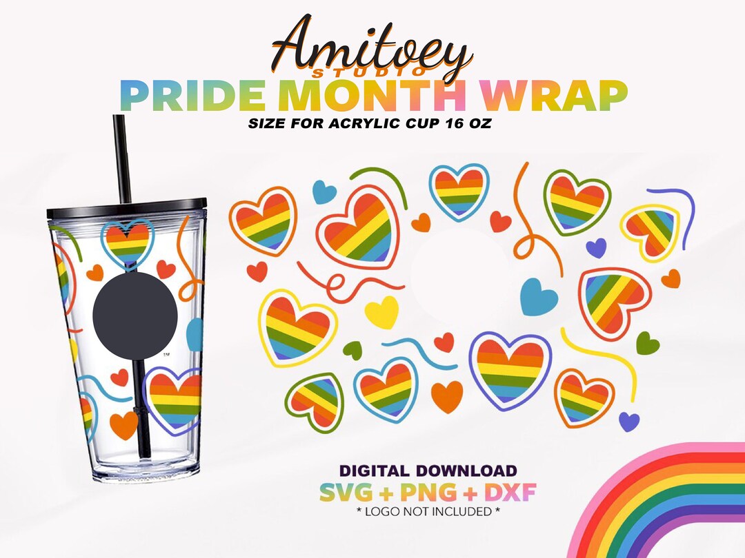 Heart Rainbow SVG Full Wrap, Happy Pride Month Love Wins Proud for ...