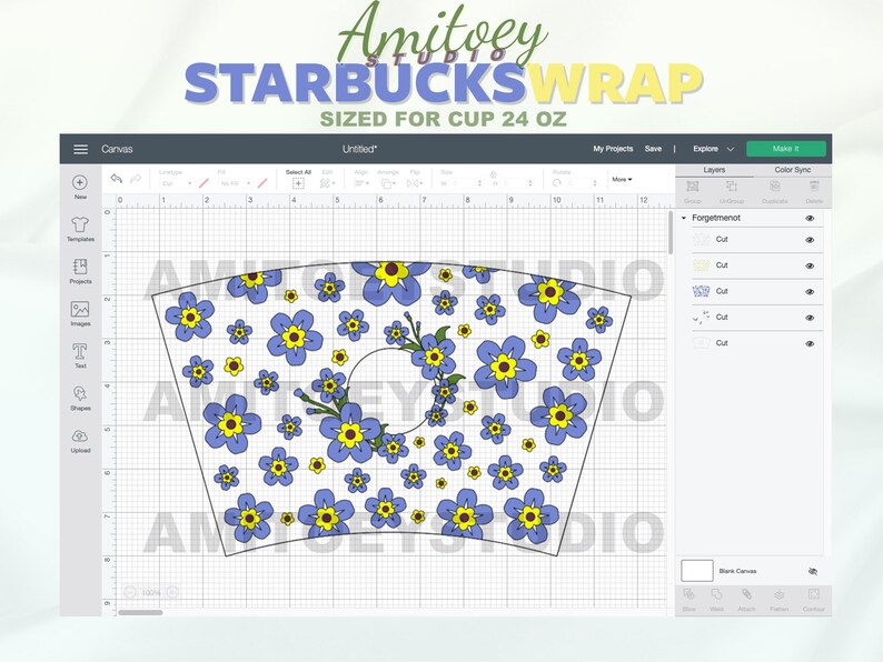 Flower me not Starbucks svg Myosotis Spring Summer gift Etsy