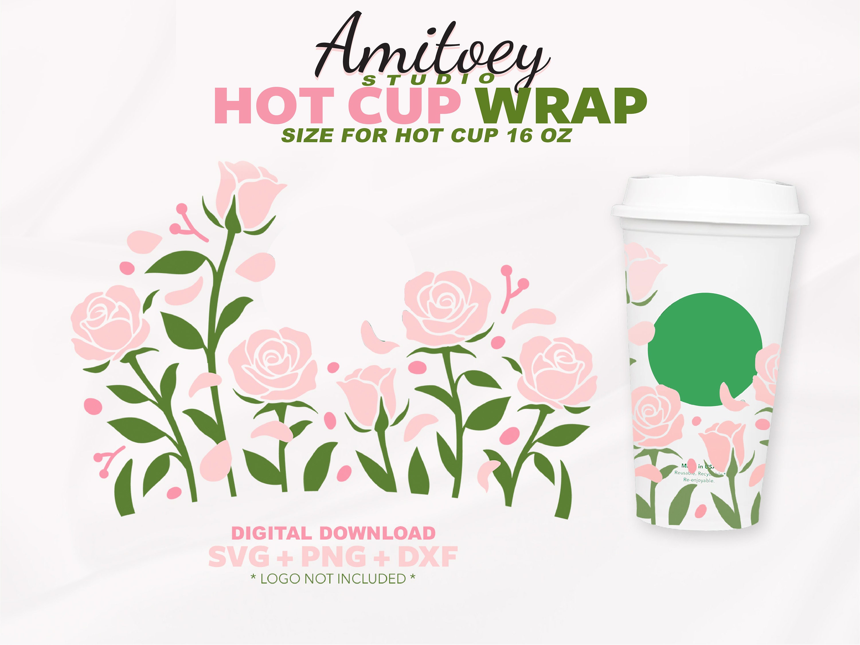 Rose Flowers Full Wrap SVG Romance Valentine's Day - Etsy