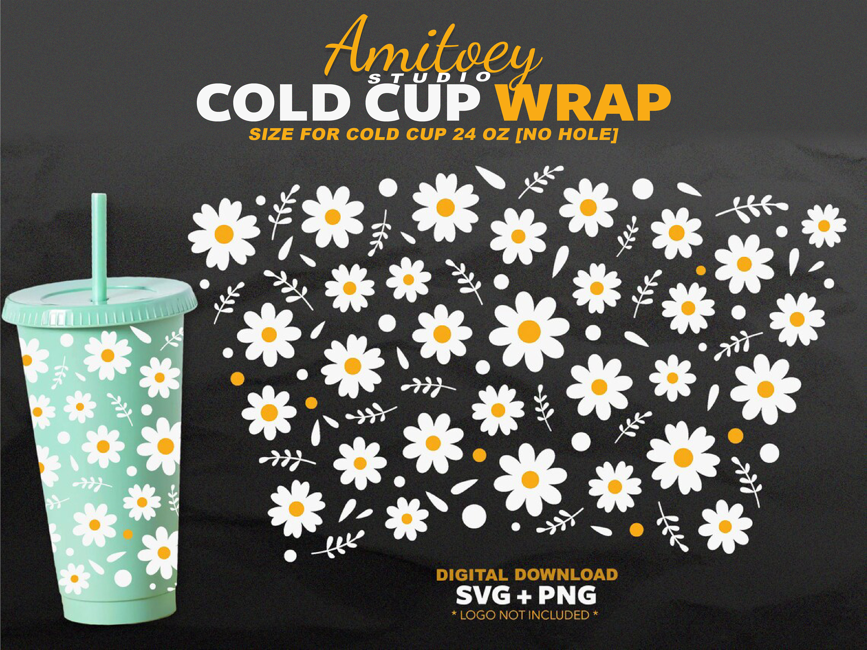 Daisy SVG Full Wrap no Hole Daisy Flower Daisies Etsy UK