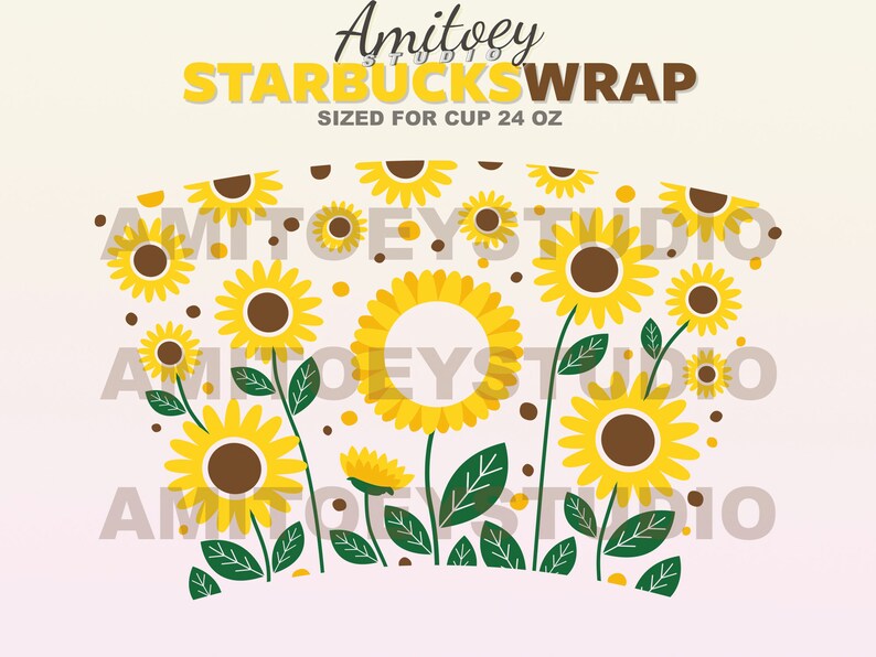 Download Sunflower Full Wrap SVG For Starbucks Sun Starbucks svg | Etsy