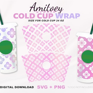 Sakura Muster SVG Full wrap, Sakura Blumen Blüte für Cold Cup 24 Oz | SVG-, PNG-, Dxf-Dateien Digitaler Download.