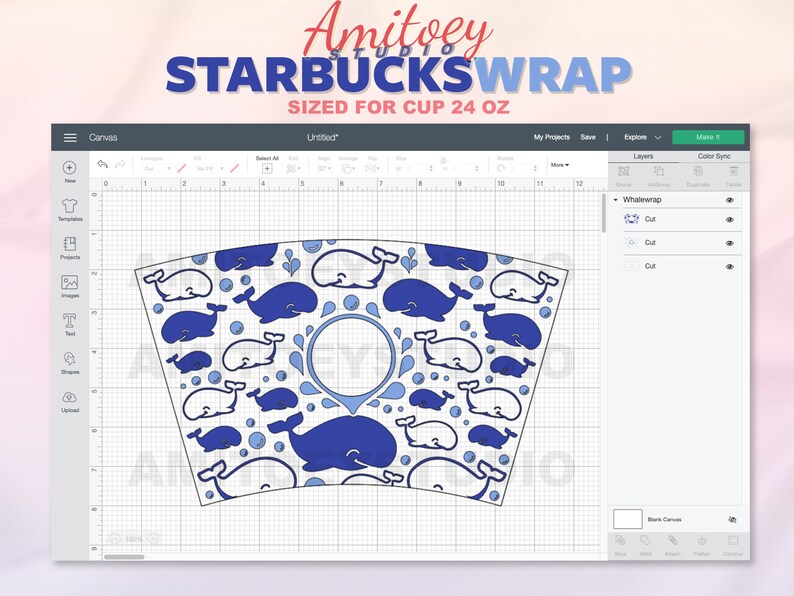 Download Clip Art Svg Whale Starbucks Svg Ocean Wrap Whale Fish Dolphin Under The Sea Starbucks Wrap Cold Cup 24 Oz Png Files For Cricut Digital Download Art Collectibles