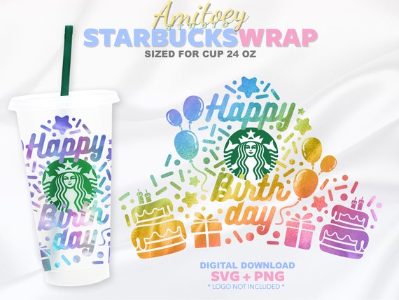 Happy Birthday Starbucks SVG Wrap Birthday Gift Starbucks | Etsy