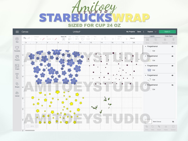 Flower me not Starbucks svg Myosotis Spring Summer gift Etsy