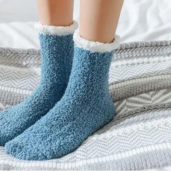 10 Pairs- Receive 10 Pairs of Warm and Soft Extra Cozy Winter Plush Socks, Breathable design for Home and comfort living! 5 colors 10 Pairs!