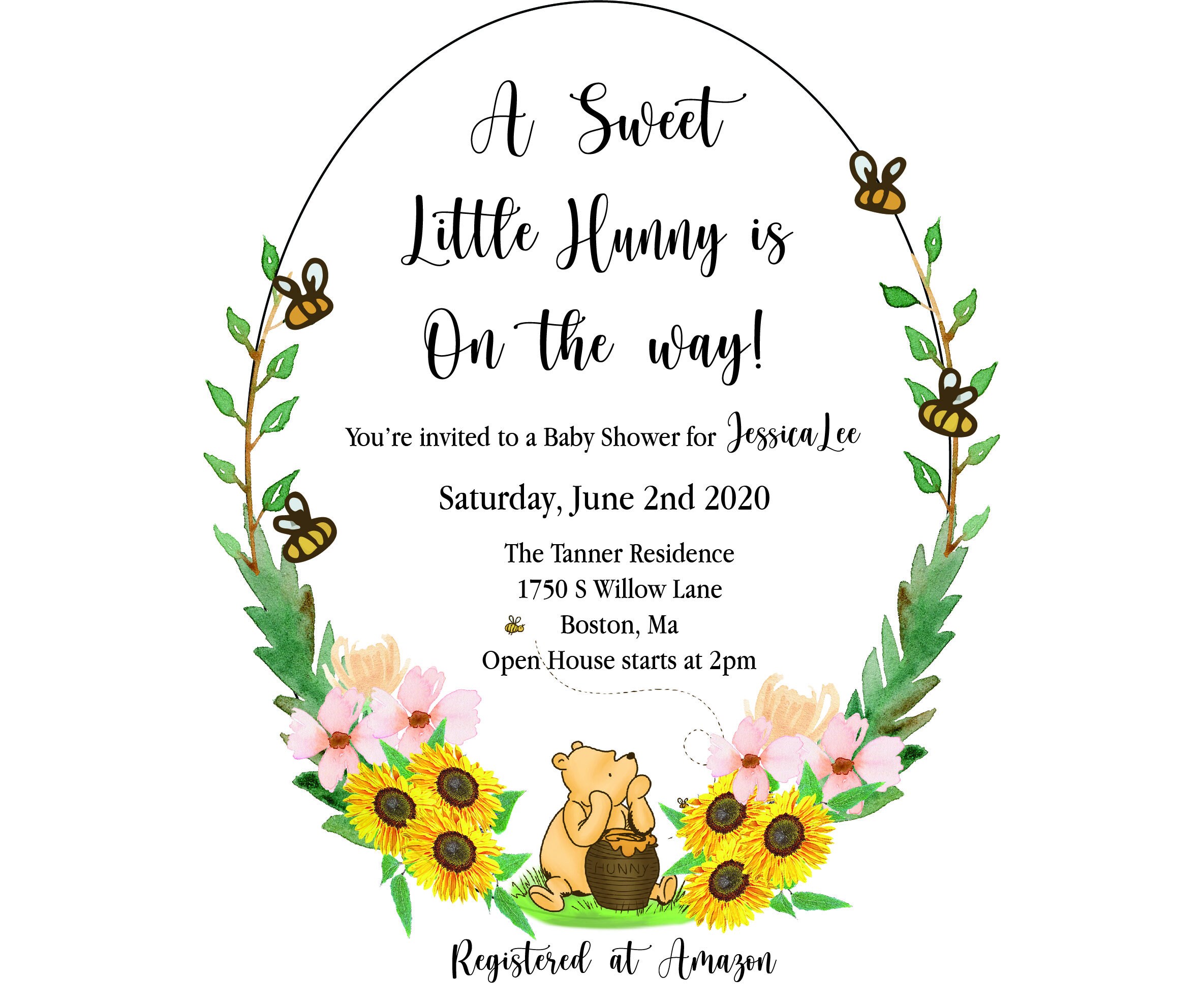Winnie the Pooh Baby Shower Invitation Template Etsy UK