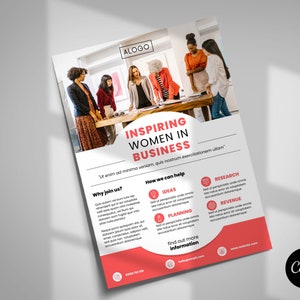 Ulotka Canva Business Services // Szablon ulotki biznesowej // Szablon ulotki Canva // Jednostronny szablon Canva