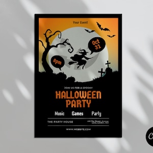 Ulotka Canva Halloween // Szablon ulotki Halloween // Szablon ulotki Canva // Jednostronny szablon promocyjny Canva