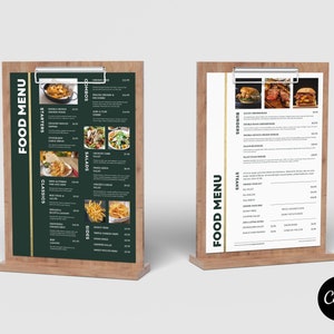 Menú Canva A4 // Plantilla de menú // Plantilla de menú moderno Canva // Plantilla Canva de 2 caras