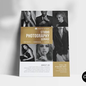 Canva Modern Photographer Flyer | Stylowy szablon ulotki usług fotograficznych | Szablon ulotki Canva | Jednostronny szablon Canva