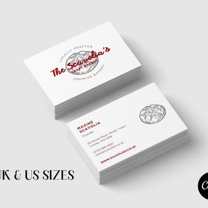 Canva Business Card Template | DIY Baker Business Card Template | Professional Canva Business Card in UK & US Sizes