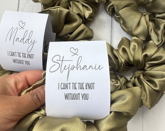 Personalised Sage Bridesmaid Scrunchie |Bridal hair tie| Bridesmaid Scrunchie/ Sage Satin Scrunchies