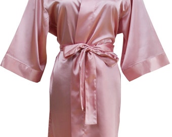 PLAIN EDGE Kimono Satin Robe/ Bridesmaid Robes  Wedding  Morning Robe / Silky Smooth / 8AU - 24AU sizes Available
