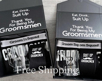 Bruidegom Squad: Bruidsjonkers voorstel geschenkdozen / bruidsjonkers geschenken / bruidsjonkers sokken / gepersonaliseerde biermok
