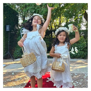 Flower Girl Basket for Weddings / Rustic Basket with Handle / Wicker Flower Girl Basket / Wedding Basket