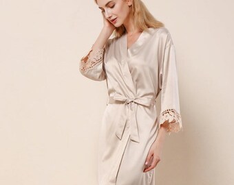 Robes de demoiselle d'honneur champagne/ Robe soyeuse/ Robes de