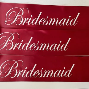 BURGUNDY Sashes For Bride Squad