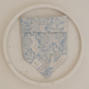 TEA PARTY - Dog Bandana (Light blue bandana, bunny bandana, spring bandana,easter bandana, rifle paper co,Easter dog scarf,spring dog scarf)