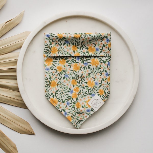 Daisy Fields- Dog Bandana (floral bandana, rifle paper co, rifle paper co bandana, spring bandana, flower bandana, dog scarf, daisy bandana)