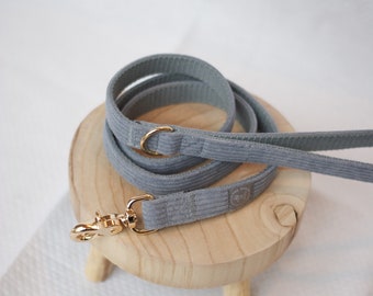 The Sunday Leash - Dog Leash, Corduroy dog leash, velvet dog leash, boy dog leash, girl dog leash, neutral dog leash, brown dog leash, blue)