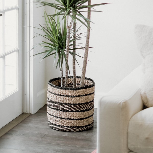 40% OFF SALE! Versailles Woven Planter Basket- Bohemian Wicker Indoor Plants Basket, Woven Home Decor, Seagrass Basket