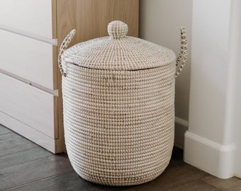 Seagrass Basket With Lid Etsy