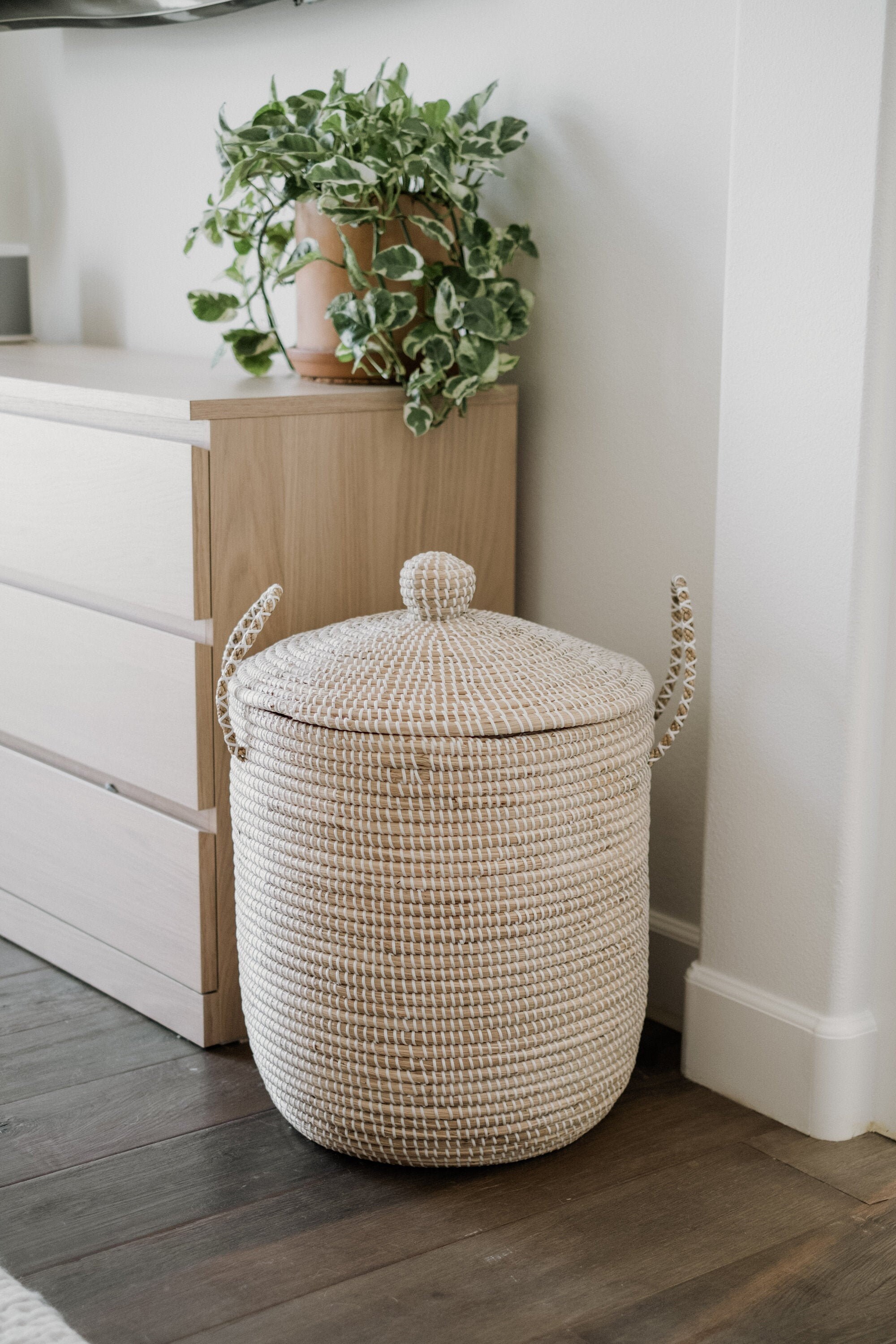 Paris Lidded Laundry Hamper- Bohemian Storage Basket, Wicker Storage …