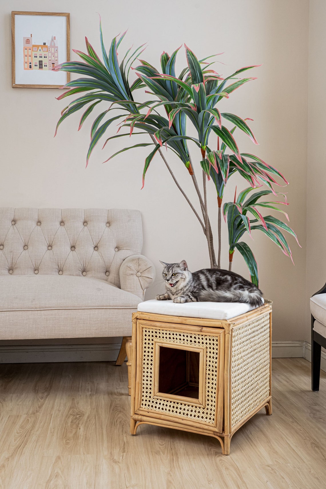 20off New Product Handmade Wicker Litter Enclosure Cat Etsy