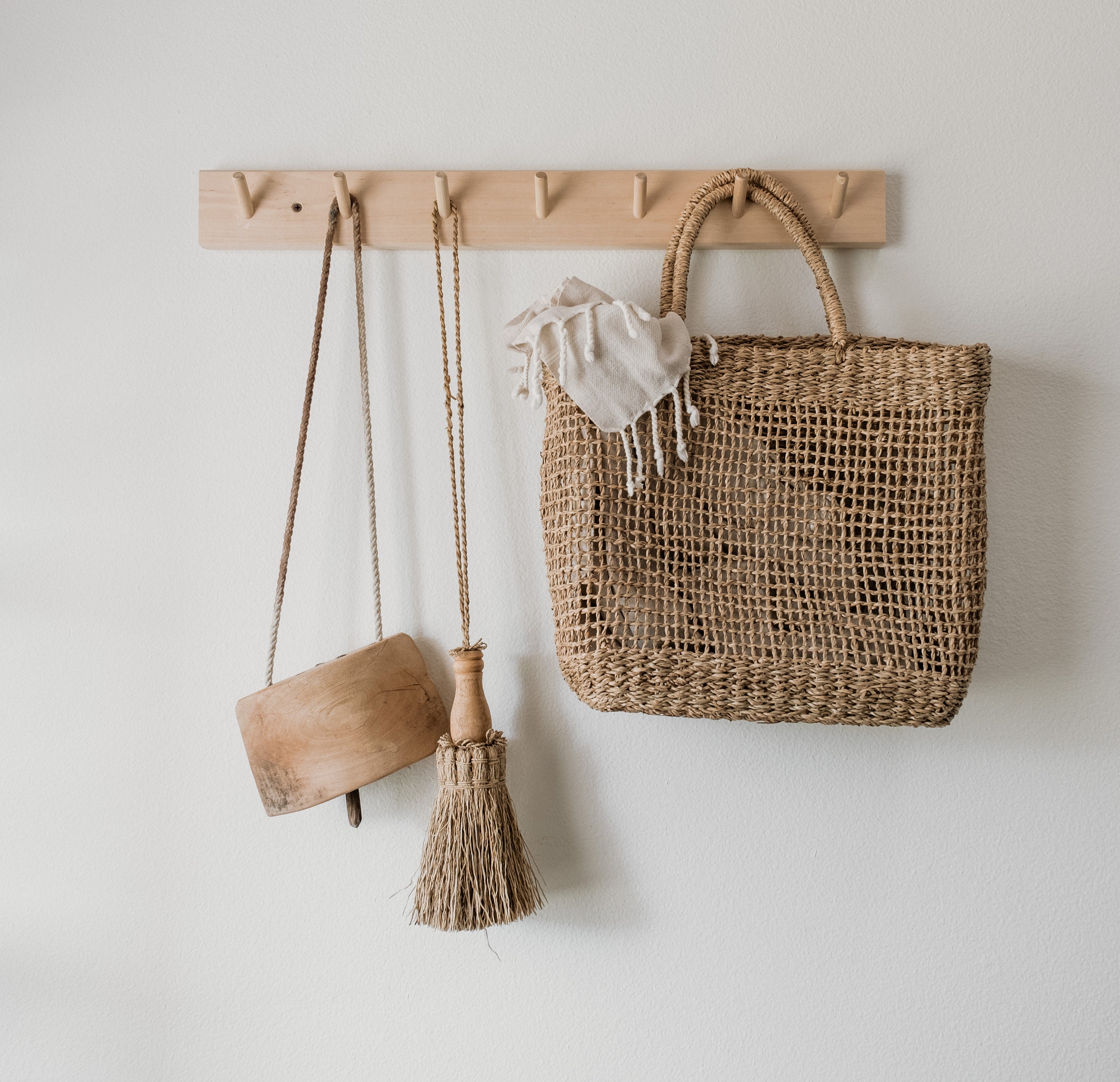 Biarritz Wicker Bohemian Seagrass Open Weave Woven Tote - Handmade, 1…