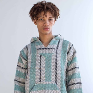 Mint Baja Hoodie: Recycled Blend Unisex Poncho (S-XL)