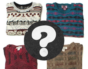 Premium Mystery Vintage 80s Style Sweater - Unisex bunter Pullover für Männer und Frauen, 80er Pullover, 80er Pullover Damen, 80er Jahre Pullover Herren