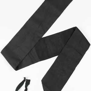 Vintage Black Ribbed Tsuke Obi 114