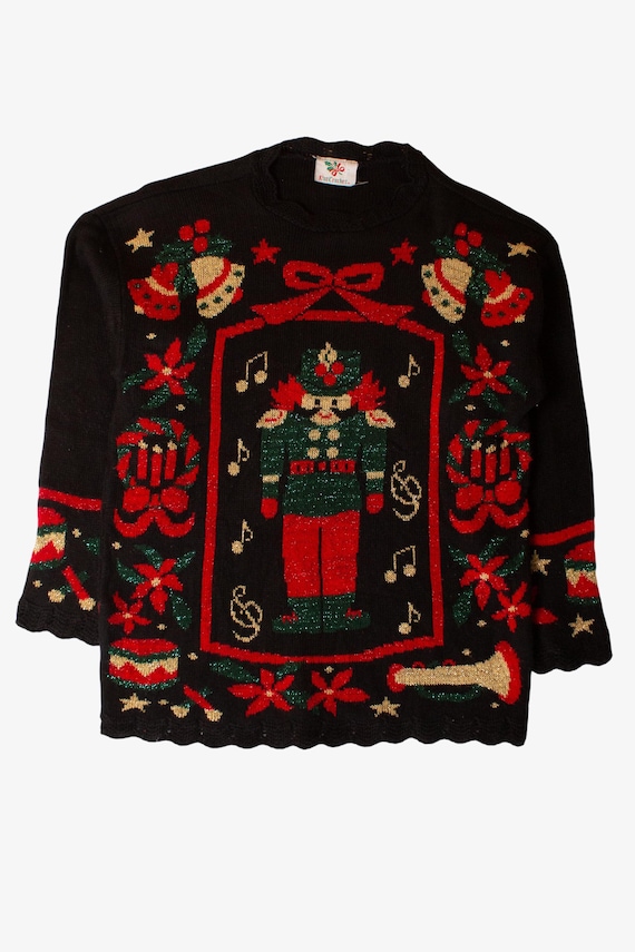 Vintage Nutcracker Ugly Christmas Sweater (1990s)