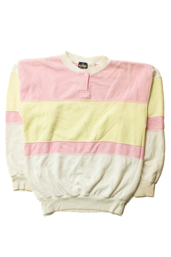 Vintage Pink & Yellow Pastel Sweatshirt (1980s)