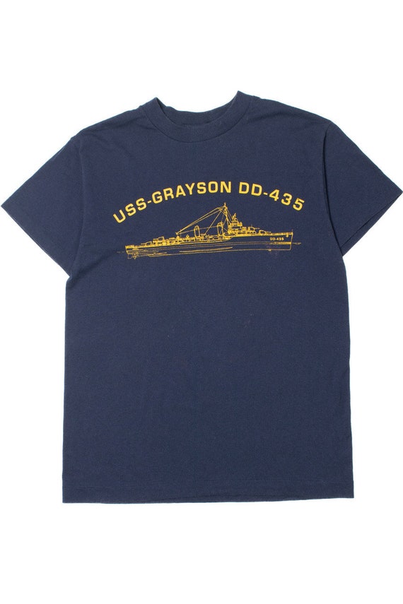 Vintage "USS-Grayson" US Navy Front/Back Print T-S