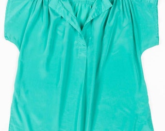 Petrol V-Ausschnitt Bluse