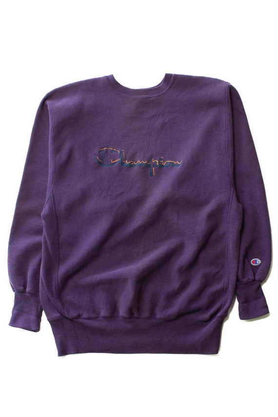 Vintage LV Graphic Crewneck Sweatshirt - Purple on Garmentory