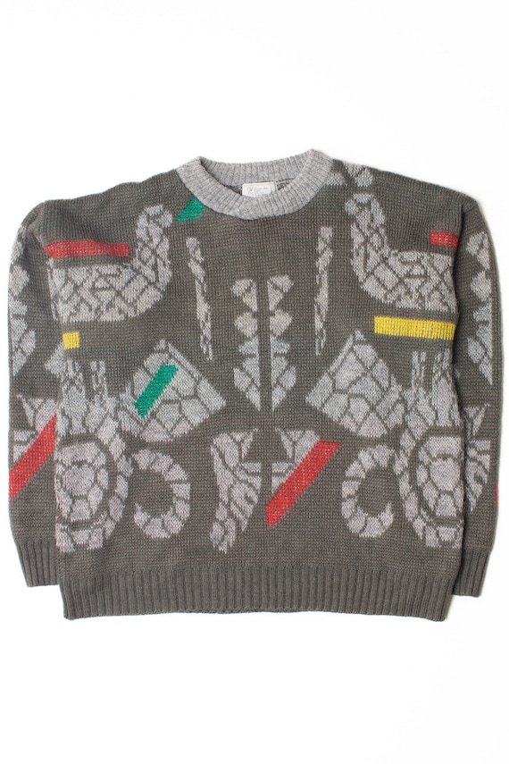 Vintage Geometric Tribal Inspired 80s Sweater 4187