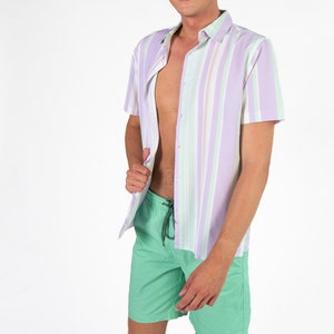 Lavender Striped Button Up Shirt