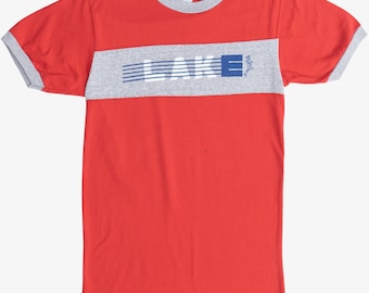 Vintage "Lake" Running Champion Ringer T-Shirt (1980s)